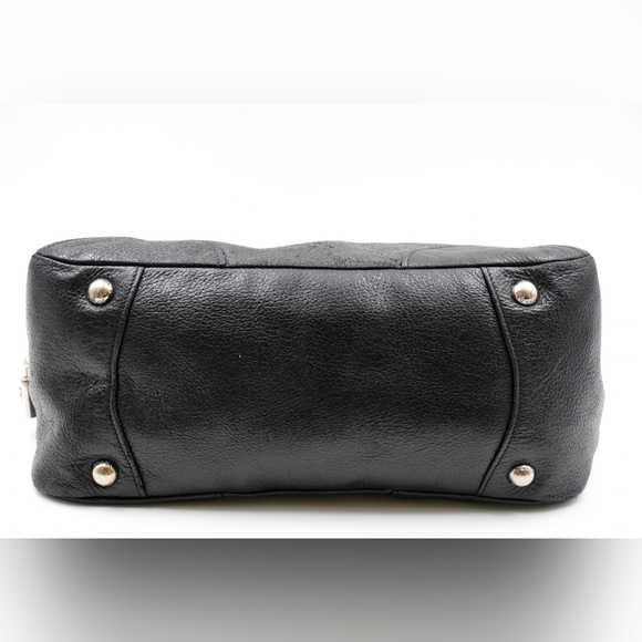 Prada Black Cervo Lux Leather Chain Bowling Bag - Picture 5 of 14